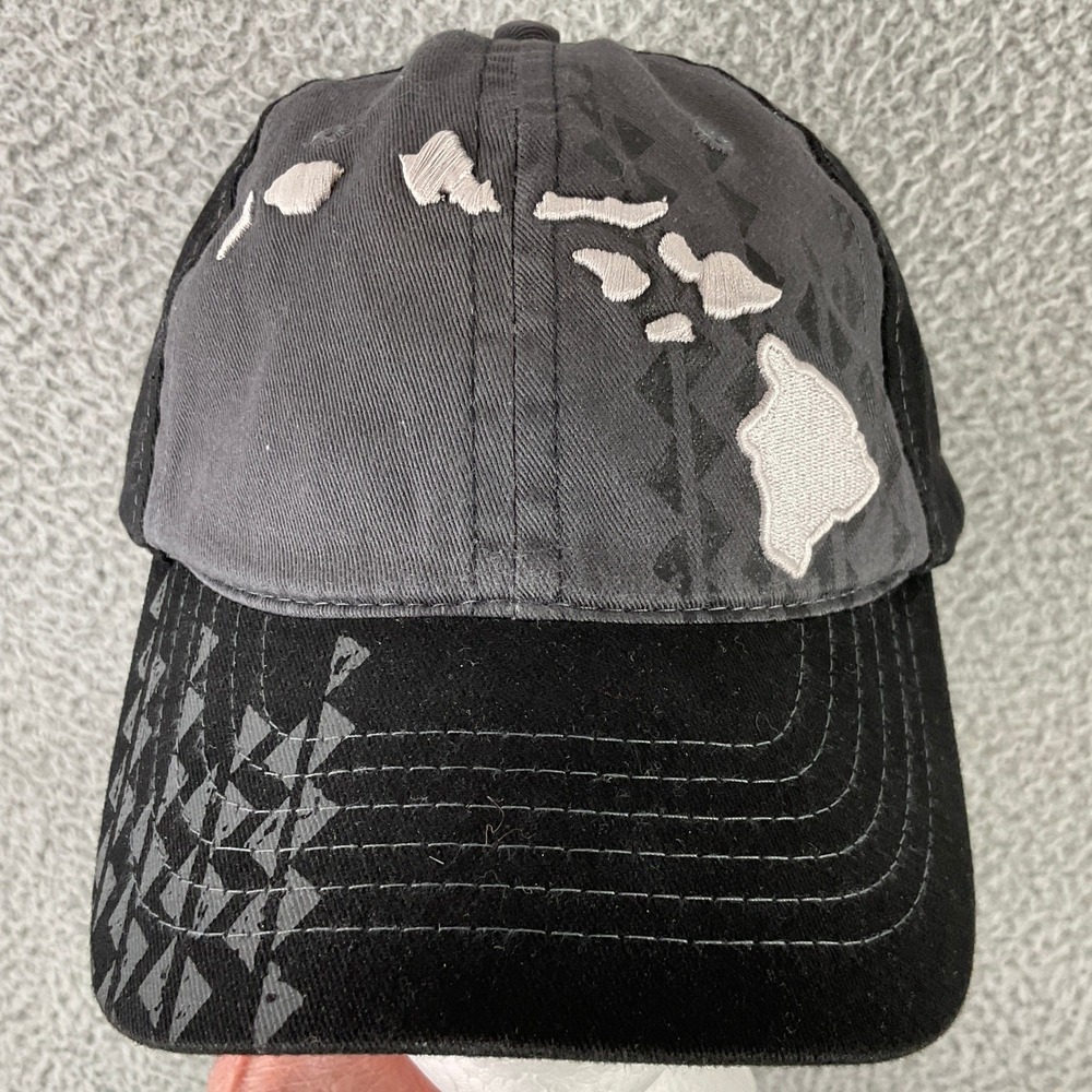 Crazy‎ Shirts Hat Hawaii Islands Aloha Tropical Mens OSFM Black Grey Snapback